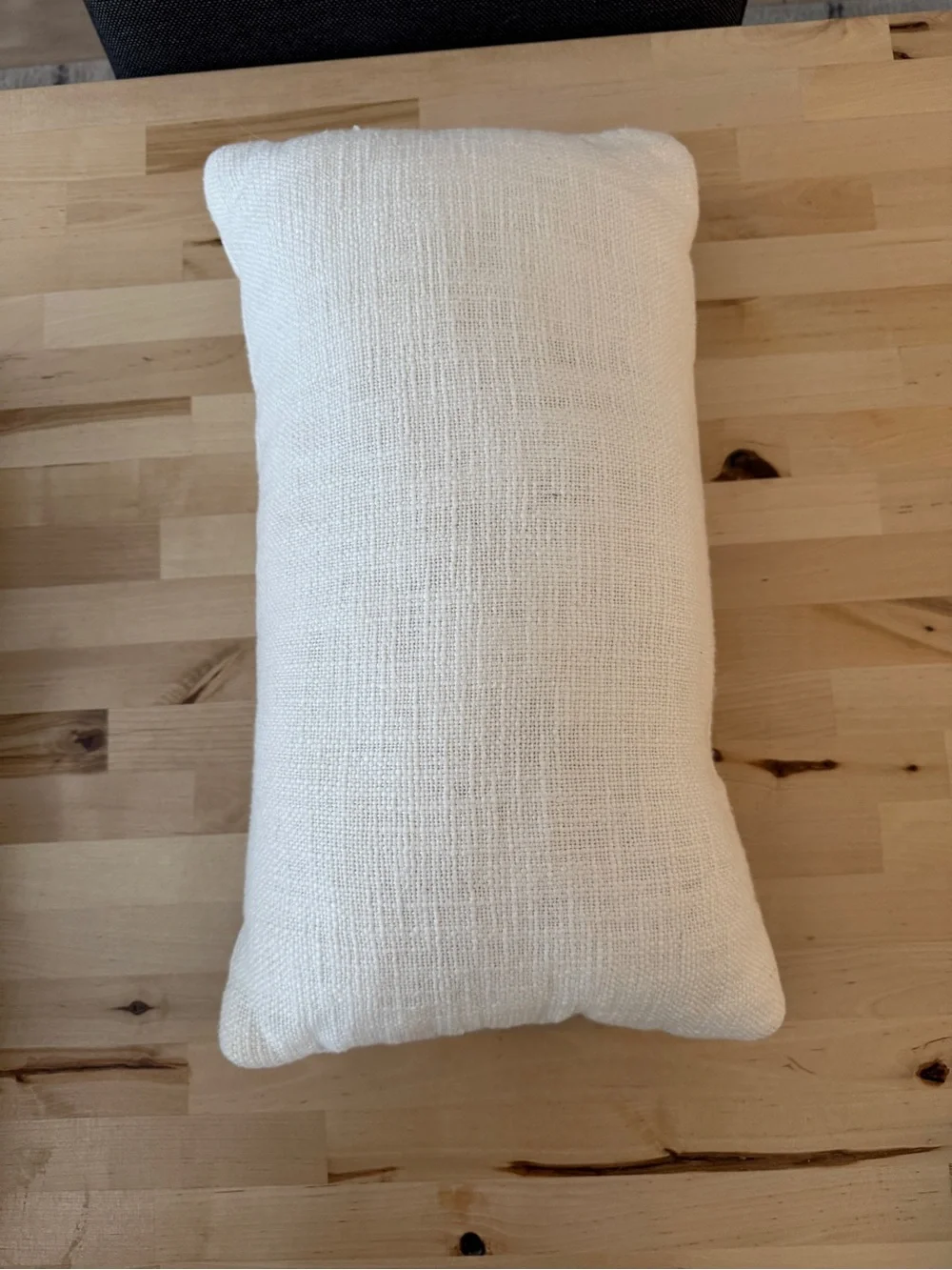 Target White Lumbar Pillow with Black Stripe Accents